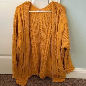 Yellow knit cardigan